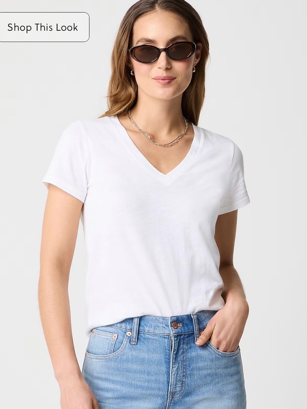 J. Crew *Olive* Short Sleeve V-Neck Tee